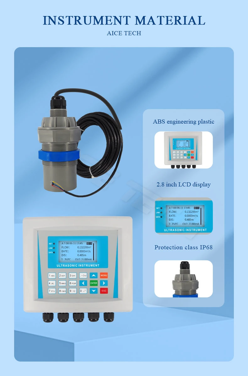 Aice Tech Open Channel Embedded Ultrasonic Water Level Flow Meter for Sewage