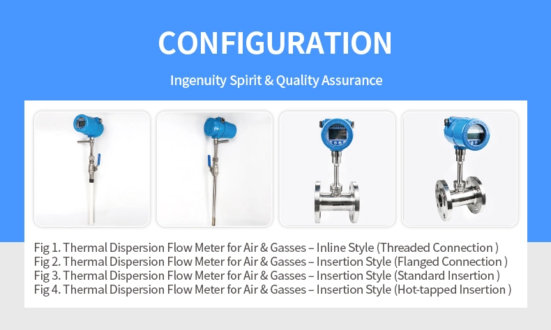 Gas Flow Totalizer DN150 Thermal Gas Mass Flow Meter for Hydrogen Gas